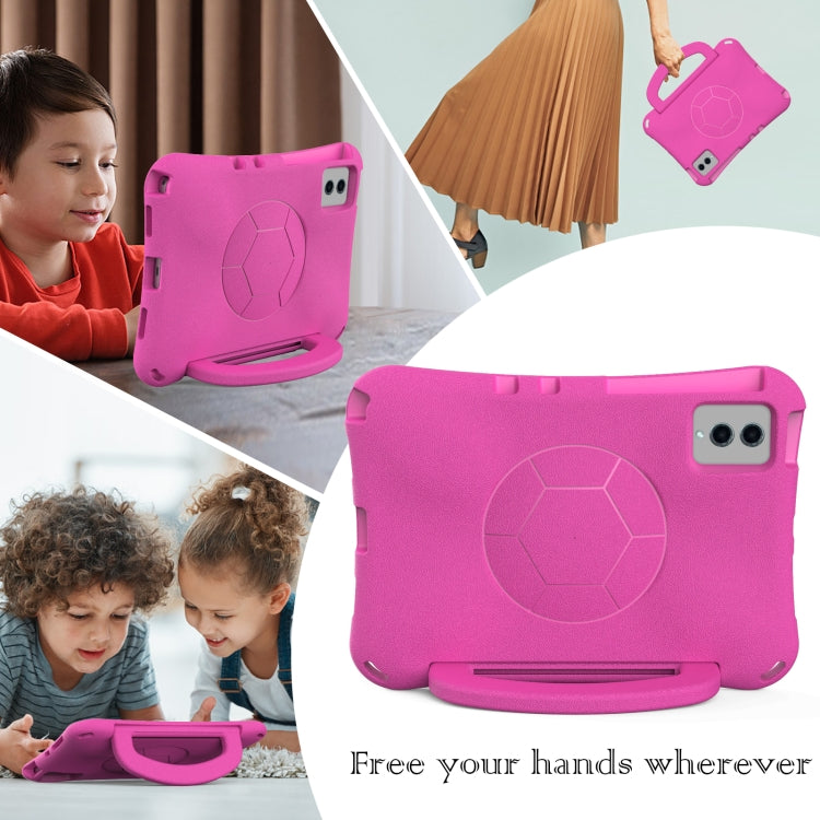 For Samsung Galaxy Tab S9 FE 11 X510 2023 Handle Football Shaped EVA Shockproof Tablet Case(Rose Red) by buy2fix