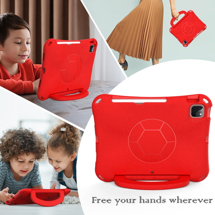 For iPad Pro 11 2018/2020/2021/2022 Handle Football Shaped EVA Shockproof Tablet Case(Red) - More iPad Cases by buy2fix | Online Shopping UK | buy2fix