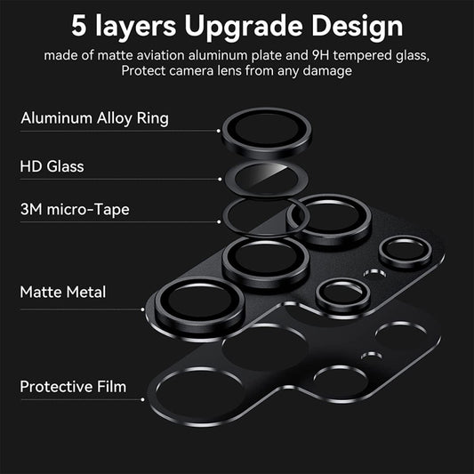 For Samsung Galaxy S24 Ultra 5G ENKAY Hat-Prince AR Aluminium Alloy Tempered Glass Camera Lens Film(Black) by ENKAY