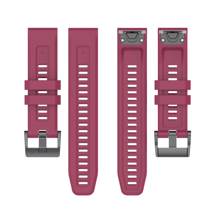 For Garmin Instinct 2 / Instinct Solid Color Black Buckle Silicone Quick Release Watch Band(Wine Red) - Watch Bands by buy2fix | Online Shopping UK | buy2fix