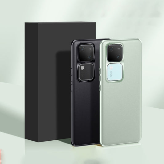 For vivo S18 Plain-Leather All-inclusive Shockproof Phone Case(Green) by buy2fix