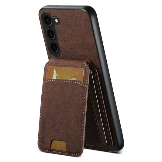 For Samsung Galaxy S24+ 5G Suteni H02 Litchi Leather Card Wallet Stand Back Phone Case(Brown) by Suteni