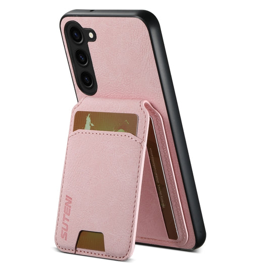 For Samsung Galaxy S24+ 5G Suteni H02 Litchi Leather Card Wallet Stand Back Phone Case(Pink) by Suteni