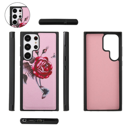 For Samsung Galaxy S23 Ultra 5G Flower Multi-functional Crossbody Zipper Wallet Leather Phone Case(Pink) - Galaxy S23 Ultra 5G Cases by buy2fix | Online Shopping UK | buy2fix