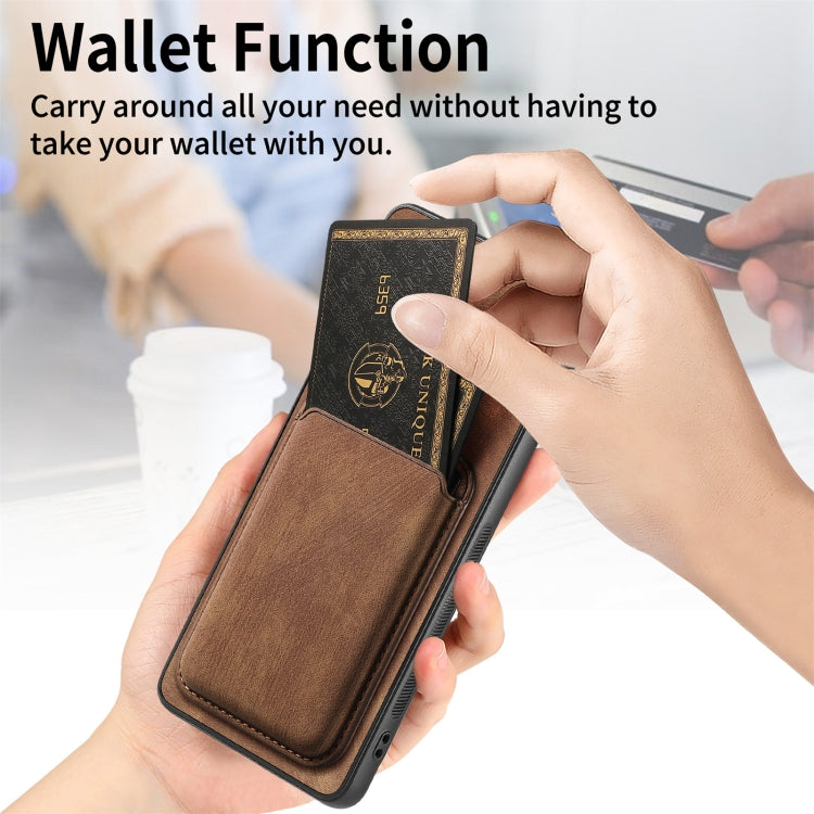 For Samsung Galaxy S24+ 5G Retro Leather Card Bag Magnetic Phone Case(Brown) by buy2fix