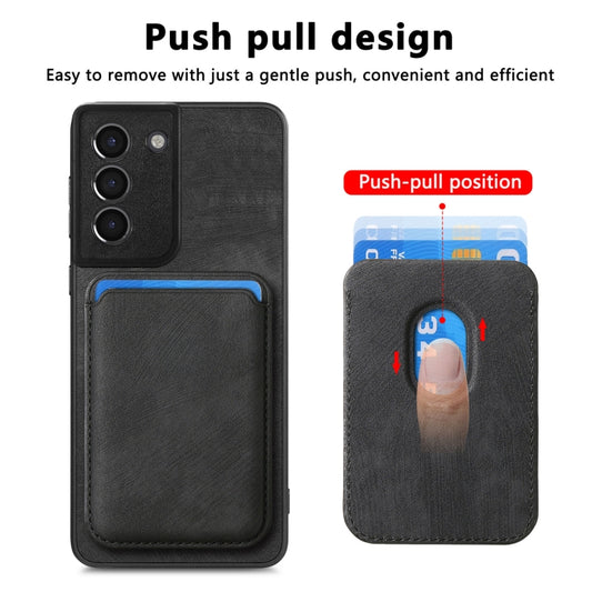 For Samsung Galaxy S21+ 5G Retro Leather Card Bag Magnetic Phone Case(Black) by buy2fix