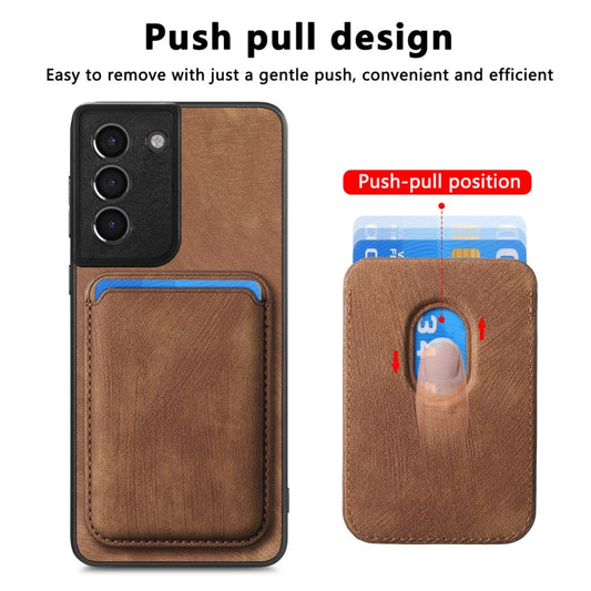 For Samsung Galaxy S21 5G Retro Leather Card Bag Magnetic Phone Case(Brown) by buy2fix