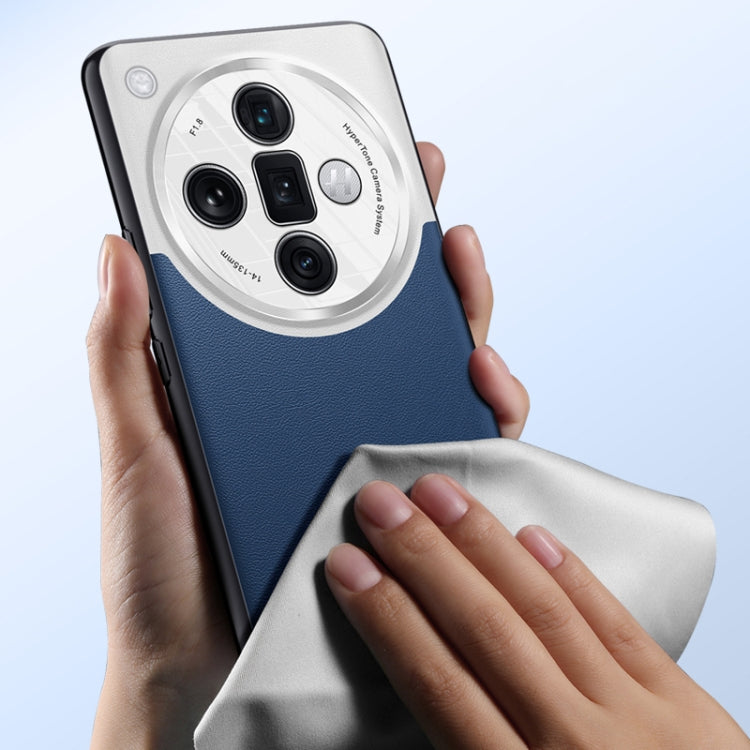 For OPPO Find X7 Plain-leather All-inclusive Shockproof Phone Case(Black) by buy2fix