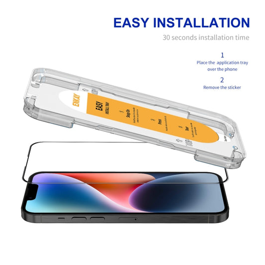 For iPhone 14 / 16e / 13 / 13 Pro ENKAY Easy Install High Alumina Silicon Full Glass Film - iPhone 14 Tempered Glass by ENKAY | Online Shopping UK | buy2fix