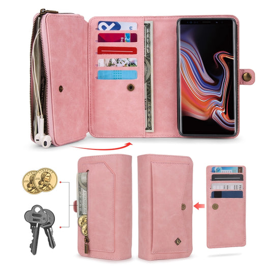 For Samsung Galaxy Note9 Multi-functional Zipper Wallet Leather Phone Case(Pink) - Galaxy Phone Cases by buy2fix | Online Shopping UK | buy2fix