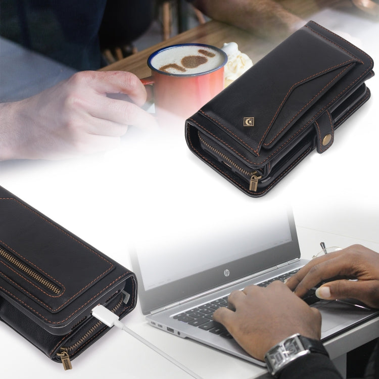 For Samsung Galaxy Note20 Ultra Multi-functional Zipper Wallet Leather Phone Case(Black) - Galaxy Phone Cases by buy2fix | Online Shopping UK | buy2fix