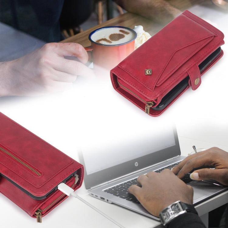 For Samsung Galaxy S21 Ultra 5G Multi-functional Zipper Wallet Leather Phone Case(Red) - Galaxy S21 Ultra 5G Cases by buy2fix | Online Shopping UK | buy2fix