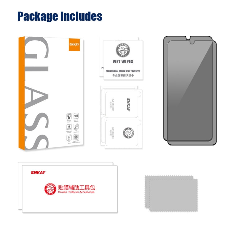 For Samsung Galaxy A05 / A05s 2pcs ENKAY Hat-Prince 360 Degree Anti-peeping Privacy Full Screen Tempered Glass Film by ENKAY