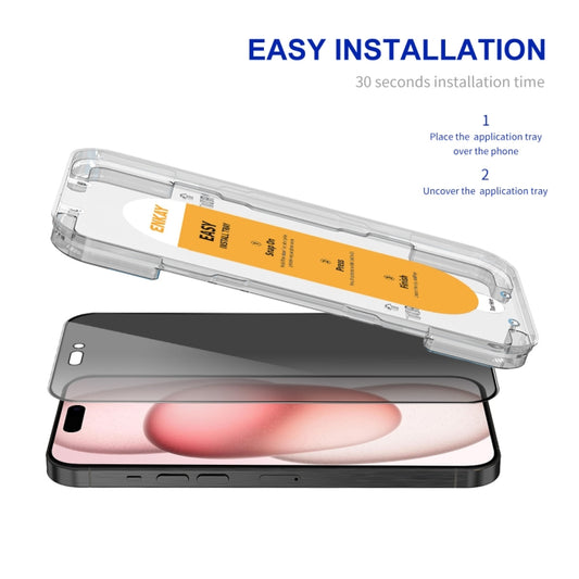 For iPhone 15 Plus ENKAY Easy Install Anti-peeping Privacy Full Screen Tempered Glass Film by ENKAY