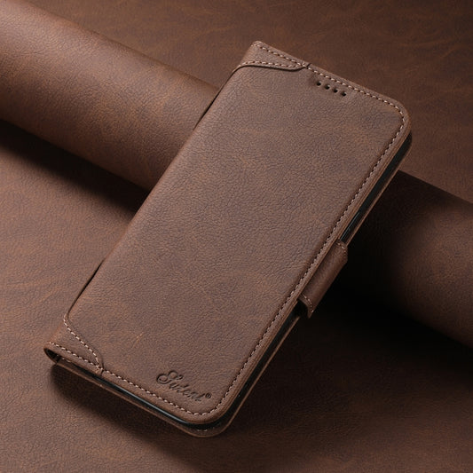 For iPhone 14 SUTENI J07 Multifunctional Horizontal Flip Magsafe Leather Phone Case(Brown) by Suteni
