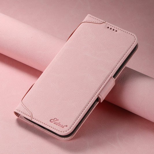 For iPhone 14 Plus SUTENI J07 Multifunctional Horizontal Flip Magsafe Leather Phone Case(Pink) by Suteni