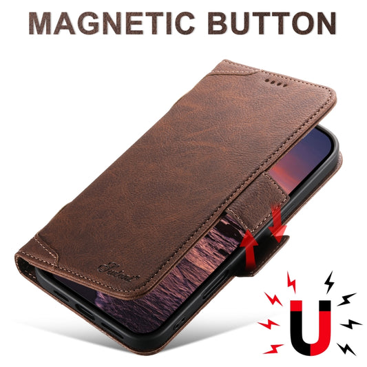 For iPhone 16 Pro Max SUTENI J07 Multifunctional Horizontal Flip Magsafe Leather Phone Case(Brown) by Suteni