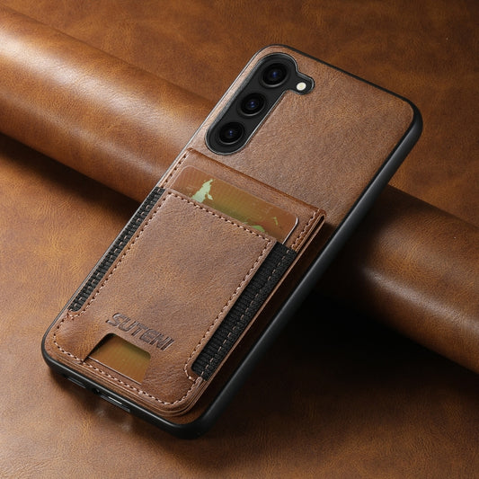 For Samsung Galaxy S24+ 5G Suteni H03 Oil Wax Leather Wallet Stand Back Phone Case(Brown) by Suteni