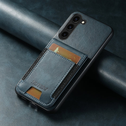 For Samsung Galaxy S24+ 5G Suteni H03 Oil Wax Leather Wallet Stand Back Phone Case(Blue) by Suteni