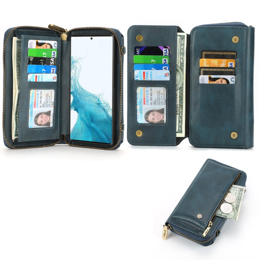 For Samsung Galaxy S22 5G Crossbody Multi-functional Zipper Wallet Leather Phone Case(Green) - Galaxy S22 5G Cases by buy2fix | Online Shopping UK | buy2fix