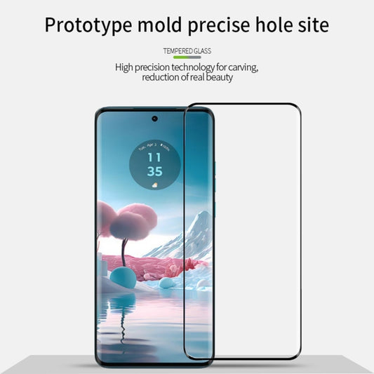 For Motorola Moto Edge 40 Neo MOFI 9H 3D Hot Bending Tempered Glass Film(Black) by MOFI