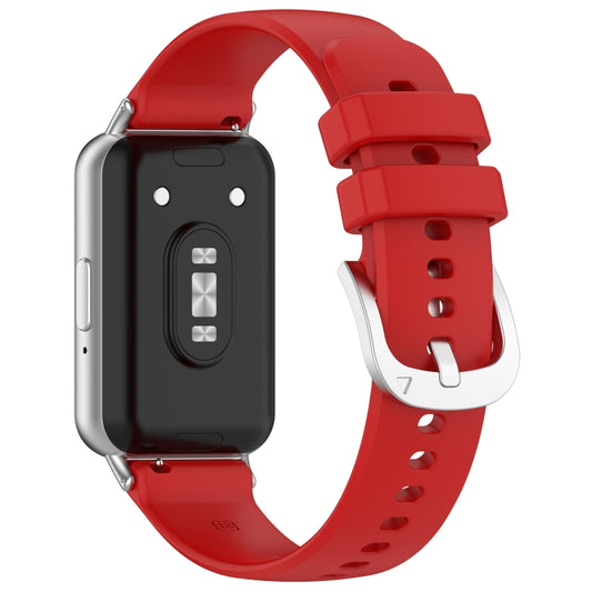 For Samsung Galaxy Fit 3 SM-R390 Metal Connector Liquid Glossy Silicone Watch Band(Red) by buy2fix