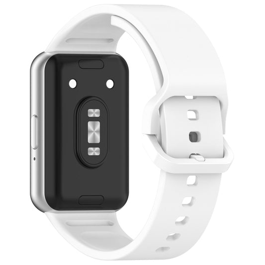 For Samsung Galaxy Fit 3 SM-R390 Solid Color Buckle Silicone Watch Band(White) by buy2fix