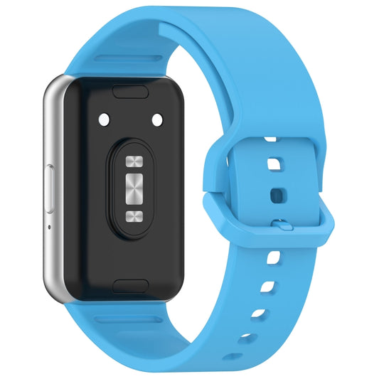 For Samsung Galaxy Fit 3 SM-R390 Solid Color Buckle Silicone Watch Band(Sky Blue) by buy2fix