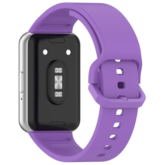 For Samsung Galaxy Fit 3 SM-R390 Solid Color Buckle Silicone Watch Band(Purple) by buy2fix