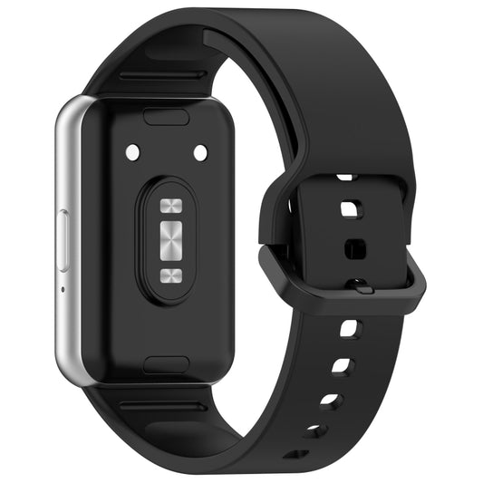 For Samsung Galaxy Fit 3 SM-R390 Solid Color Buckle Silicone Watch Band(Black) by buy2fix