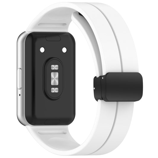 For Samsung Galaxy Fit 3 SM-R390 Magnetic Folding Buckle Silicone Watch Band(White) by buy2fix