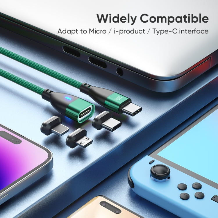 ENKAY 3 in 1 PD100W Type-C to Type-C / 8 Pin / Micro USB Magnetic Fast Charging Cable, Cable Length:1m(Black) by ENKAY