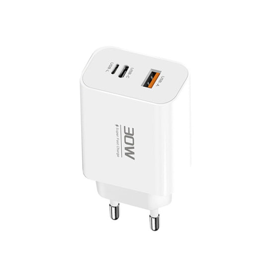 PD30W USB-C / Type-C + 8 Pin + USB Charger with Type-C to 8 Pin Date Cable(EU Plug) by buy2fix