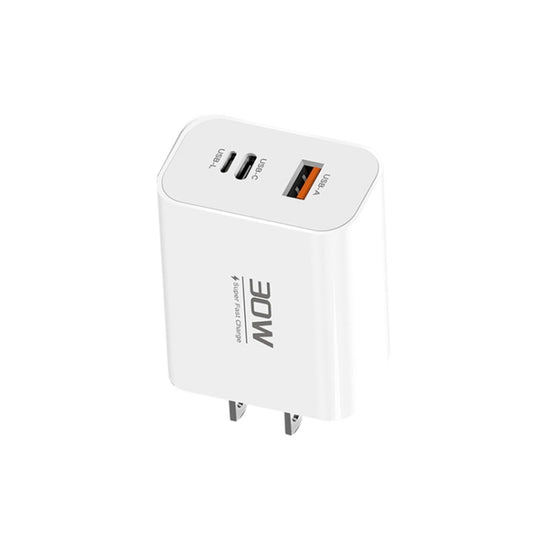 PD30W USB-C / Type-C + 8 Pin + USB Charger with Type-C to 8 Pin Date Cable(US Plug) by buy2fix
