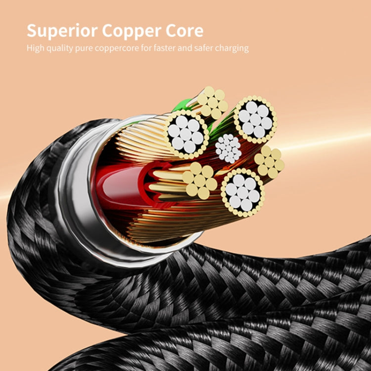 ENKAY 6-in-1 5A USB + Type-C to Type-C / 8 Pin / Micro USB Multifunction Fast Charging Cable, Length:1.2m(Black Orange) by ENKAY