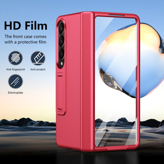 For Samsung Galaxy Z Fold3 All-inclusive Shockproof Phone Case with Holder(Red) - Galaxy Phone Cases by buy2fix | Online Shopping UK | buy2fix