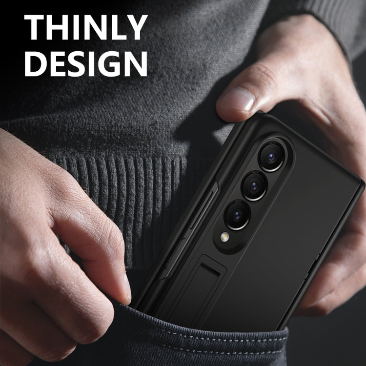 For Samsung Galaxy Z Fold3 All-inclusive Shockproof Phone Case with Holder(Black) - Galaxy Phone Cases by buy2fix | Online Shopping UK | buy2fix