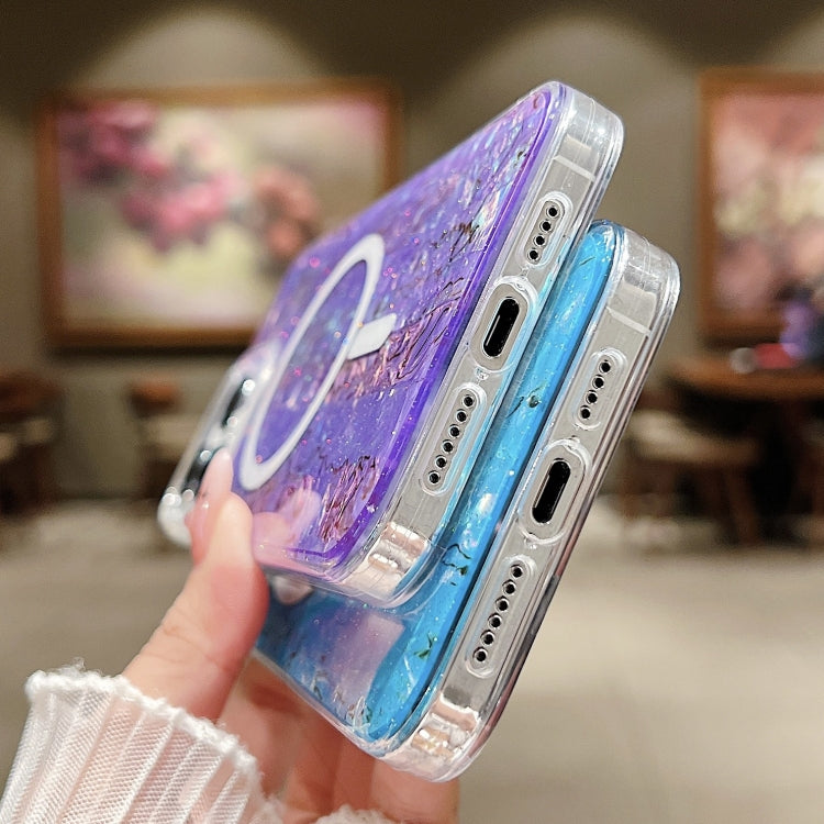 For iPhone 13 Pro Max Shell Texture Multicolor MagSafe TPU Phone Case(Purple) by buy2fix