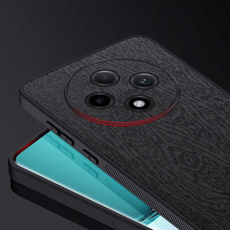 For OPPO A3 Pro China Tree Bark Leather Shockproof Phone Case(Black) by buy2fix