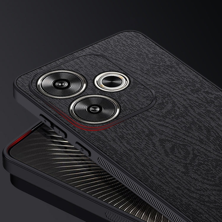 For Xiaomi Redmi Turbo 3 Tree Bark Leather Shockproof Phone Case(Black) by buy2fix