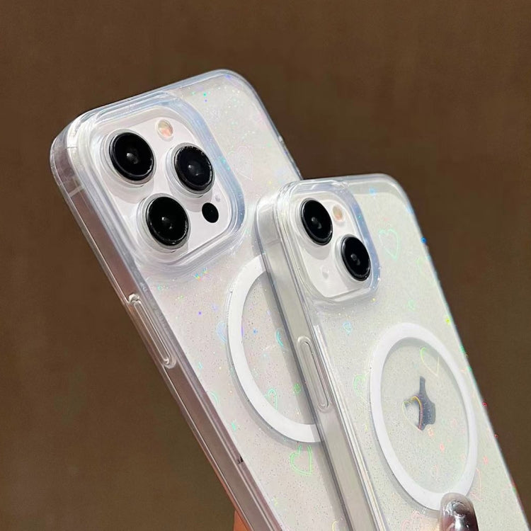 For iPhone 13 Laser Love MagSafe TPU Phone Case(Transparent) by buy2fix