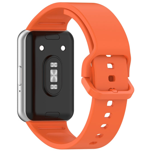 For Samsung Galaxy Fit 3 Solid Color Colorful Buckle Silicone Watch Band(Orange) by buy2fix