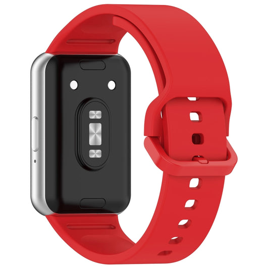 For Samsung Galaxy Fit 3 Solid Color Colorful Buckle Silicone Watch Band(Red) by buy2fix
