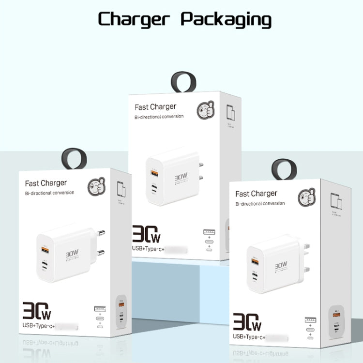 PD30W USB-C / Type-C + 8 Pin + USB Charger with USB to Micro USB Data Cable(UK Plug) by buy2fix