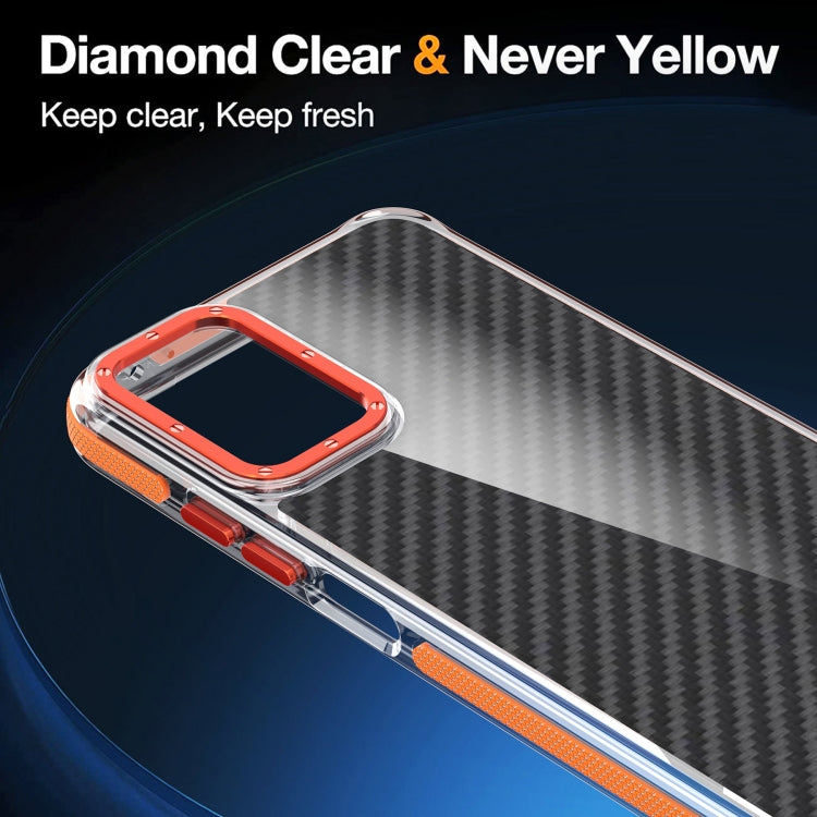 For Motorola Moto G Play 2024 Dual-Color Carbon Fiber Acrylic Hybrid TPU Phone Case(Orange) by buy2fix