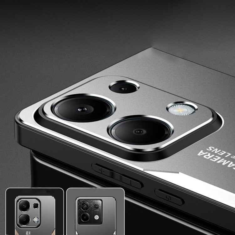 For Xiaomi Redmi Note 13 Pro 4G Blade Series TPU Hybrid Metal Phone Case(Silver) by buy2fix