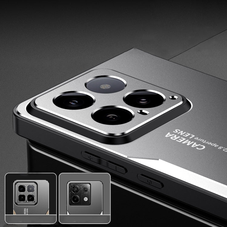 For Xiaomi 14 Pro Blade Series TPU Hybrid Metal Phone Case(Silver) by buy2fix