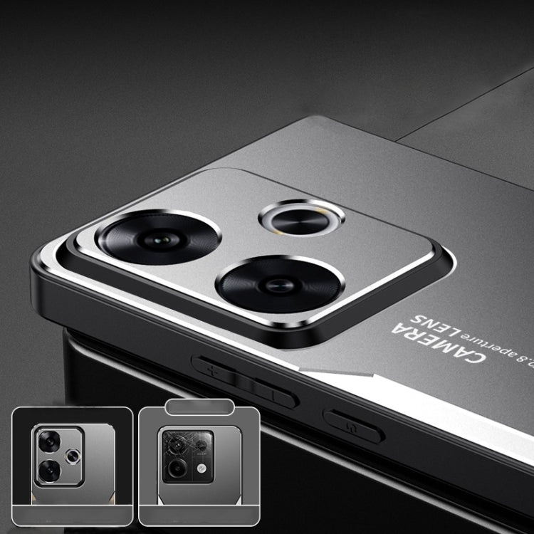 For Xiaomi Redmi Turbo3 Blade Series TPU Hybrid Metal Phone Case(Gold) by buy2fix