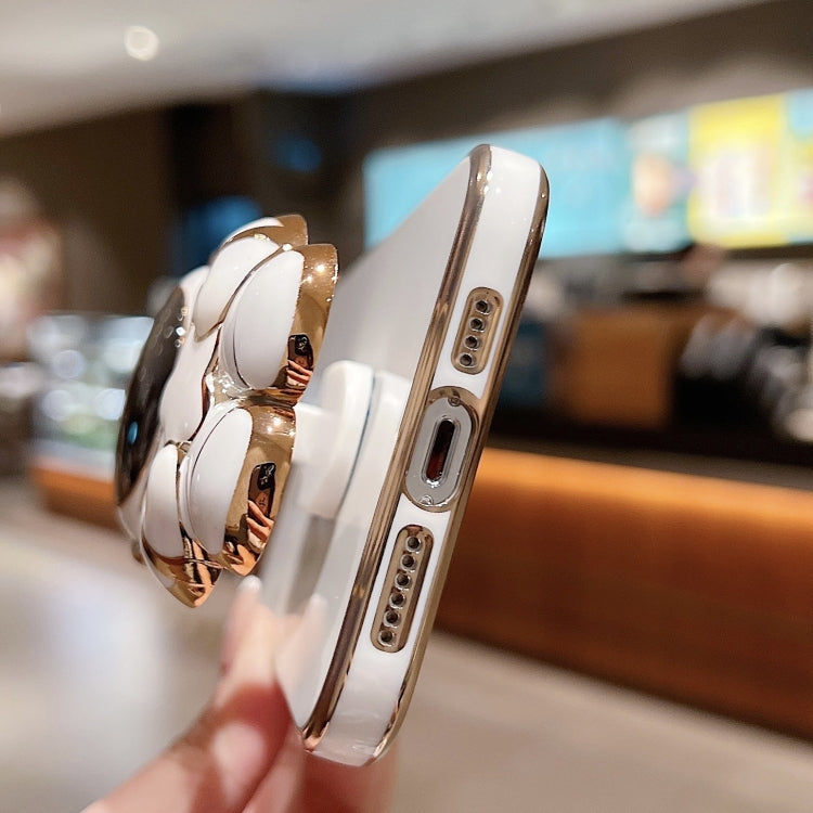 For iPhone 16 Embrace Stars Electroplating Astronaut Holder Phone Case(Green) by buy2fix