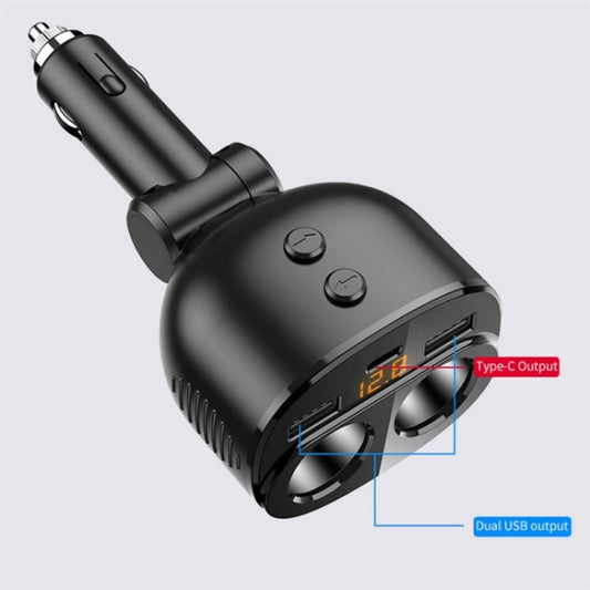 C06Q Dual USB + Type-C Cigarette Lighter PD 18W / QC3.0 Fast Charging Car Charger by buy2fix